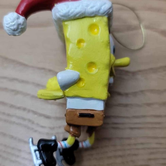 Vtg SpongeBob Christmas Tree Ornament Viacom Sponge Bob Wearing Santa Hat 2004 - Picture 4 of 4